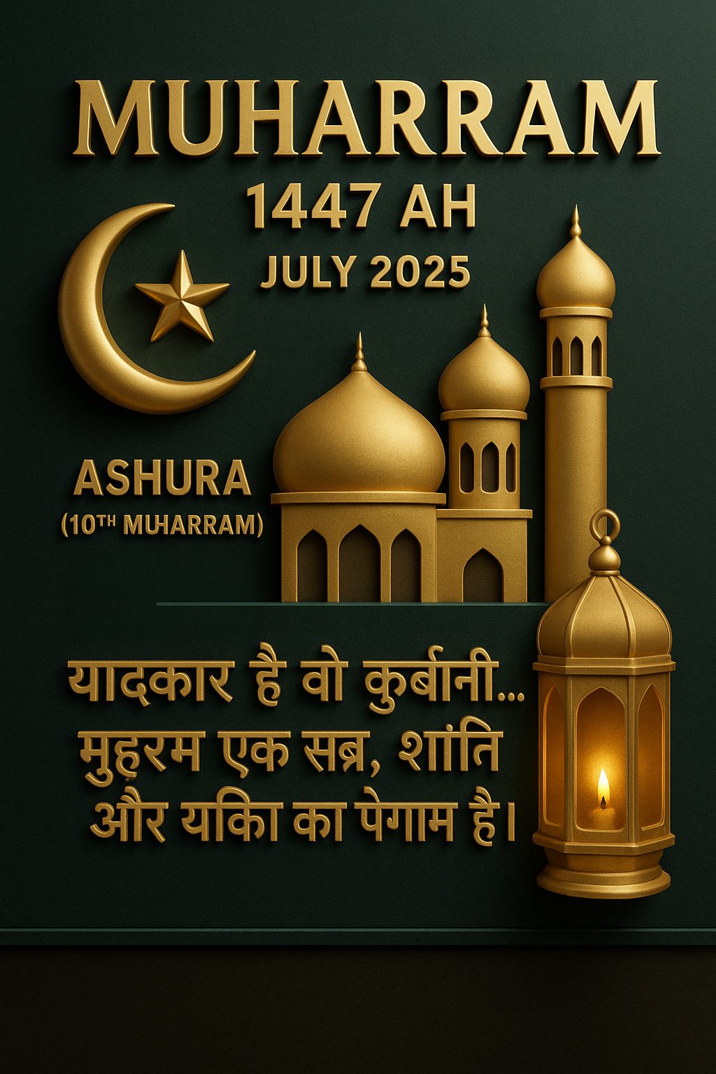 Free Muharram 2025 3D Islamic Poster Download Now-Getfreephoto.com