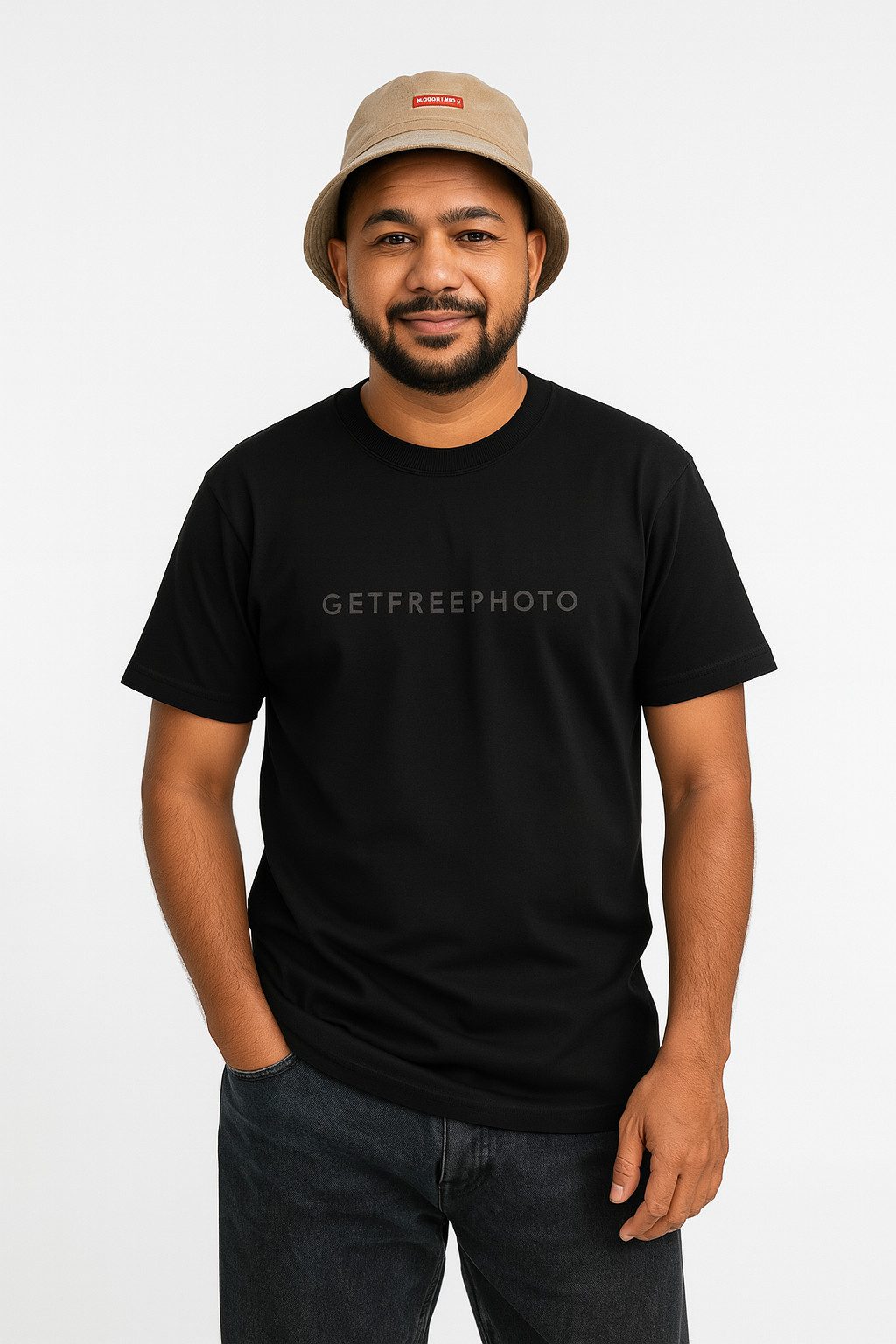 black t-shirt male model photo-getfreephoto.com